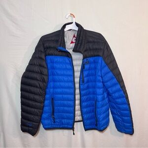Gerry Men’s Down Puffer Jacket Blue & Black Colorblock - Size Large